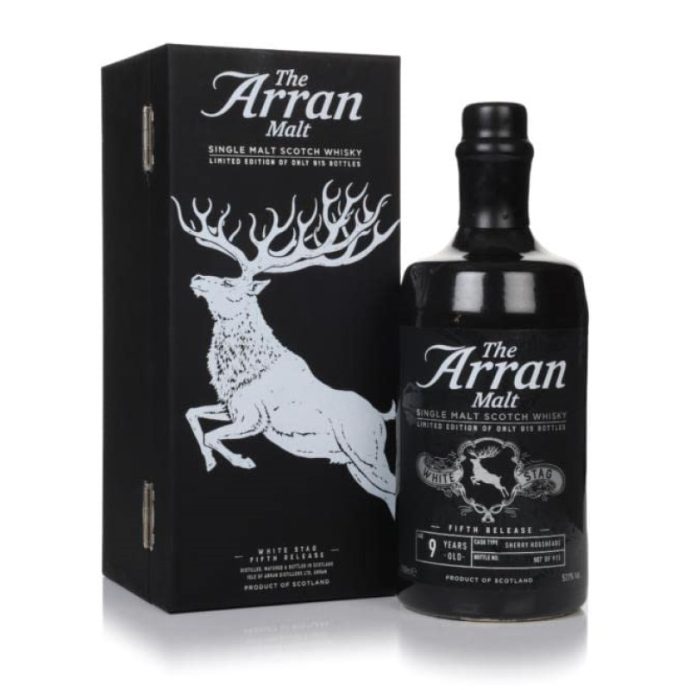 Arran White Stag 9 Year Old Fifth Release Single Malt Scotch Whisky 70cl