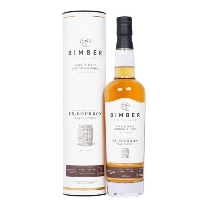 Bimber Ex-Bourbon Oak Casks Batch No.3 Single Malt London Whisky 70cl Bimber Ex-Bourbon Oak Casks Batch No.3 Single Malt London Whisky 70cl