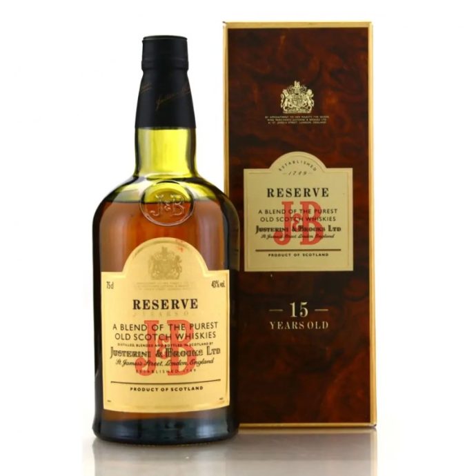 J&B Reserve 15 Year Old Blended Scotch Whisky 1980’s Bottling 75cl