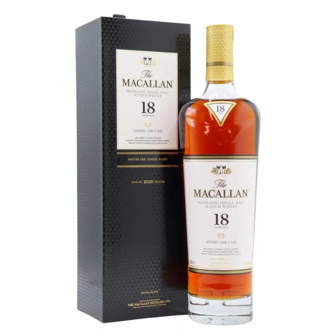 The Macallan 18 Year Old Sherry Oak 2021 Release Highland Single Malt Scotch Whisky 75cl