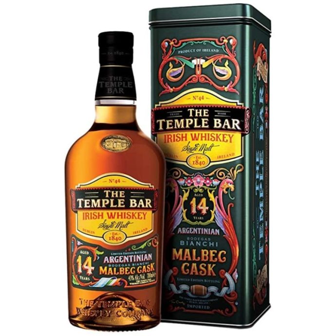 The Temple Bar 14 Year Old Malbec Cask Finish Irish Whisky 70cl The Temple Bar 14 Year Old Malbec Cask Finish Irish Whisky 70cl