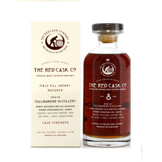 Tullibardine 8 Year Old The Red Cask Company Single Malt Scotch Whisky 70cl
