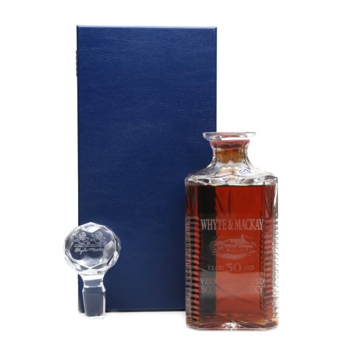 Whyte & Mackay 30 Year Old Crystal Decanter Rare Blended Scotch Whisky 75cl