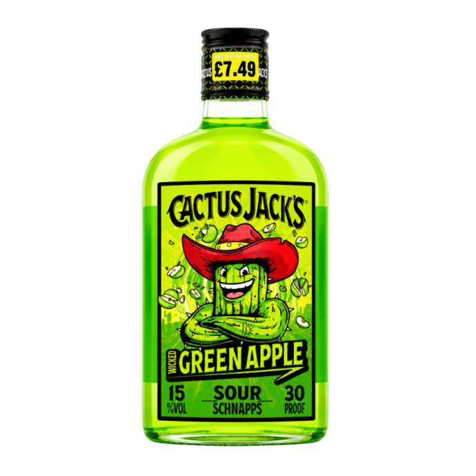 Cactus Jack’s Wicked Green Apple Sour Schnapps 50cl 15% ABV