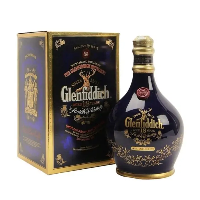 Glenfiddich 18 Year Old Ancient Reserve Single Malt Scotch Whisky Blue Ceramic Decanter 70cl