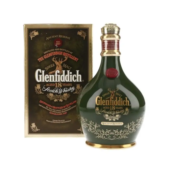 Glenfiddich 18 Year Old Ancient Reserve Single Malt Scotch Whisky Green Ceramic Decanter 70cl